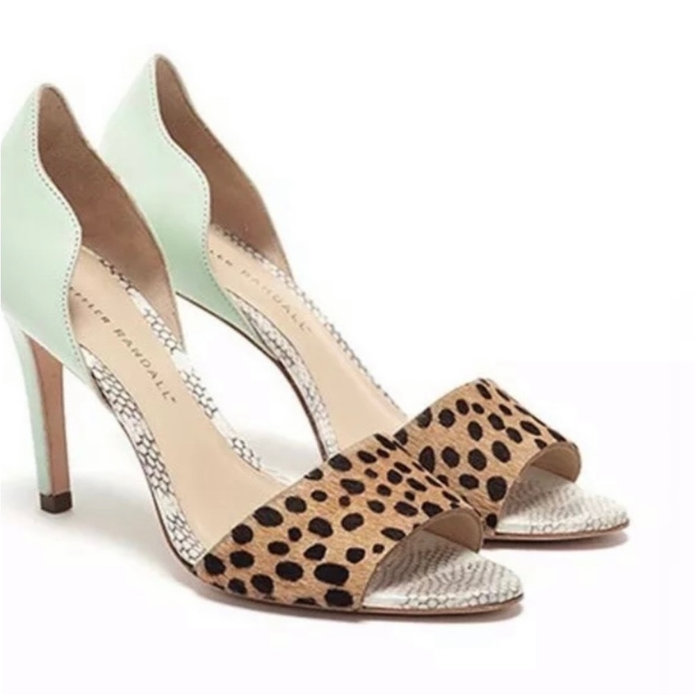 Loeffler Randall Animal Print and Mint Heels. Gorgeous.